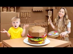 Oliver Inside the CARDBOARD House Challenge + many other challenges for kids