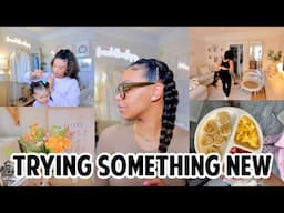 MOM VLOG | STYLING MY TODDLER'S HAIR, VALENTINE'S DAY COFFEE BAR,  NEW HAIRSTYLE, CLEANING & MORE!