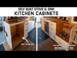 DIY Kitchen Cabinets (with a litter box) for ProMaster Van Conversion | Ep 21