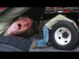 poor man gets trapped under a car wheel #911