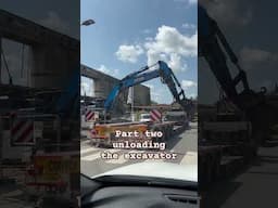 🚛 Unloading the Beast – Excavator Offload from Heavy Transport in Tournai 🇧🇪 | Part 2 🔧🔥#subscribe