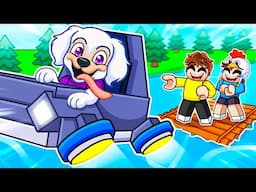 I Became A DOG, Then Used A FLYING BOAT In BUILD A BOAT!