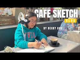 Art Journal at Cafe: Sketch Food and My Surroundings 🎨 Pen and Watercolors