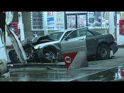 Car crashes at gas station in Cleveland: See video from the scene