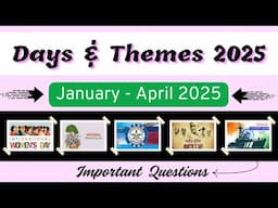 Days and Themes 2025 | January to April 2025 | All Important Days