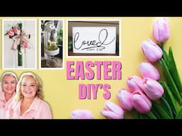 🌸 3 Christ-Centered Easter Dollar Tree DIYs | Cross Wreath, Lamb Cloche & Upcycled Shelf Sitter