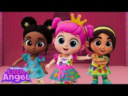 Sparkly Princess Fashion Show with friends! | Little Angel and Cocomelon Nursery Rhymes