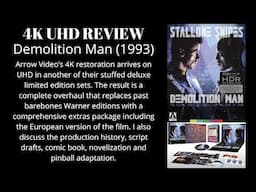 Demolition Man (1993) Arrow Video 4K UHD Limited Edition Review