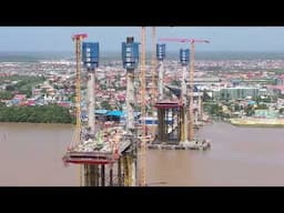 THE NEW #DEMERARA USD$260 MILLION  BRIDGE LATEST UPDATE #Guyana #bridgeconstruction