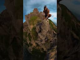 Climbing up the chimney on Madeira Island #madeira #madeiraisland #hiking