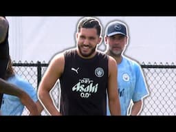 Rayan Cherki, Tijjani Reijnders, Rayan Ait-Nouri FIRST Man City training session under Pep Guardiola