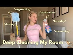 ⊹ ࣪ ˖🫧deep clean with me ✧° ˖ - a productive day of getting my life (& room) together