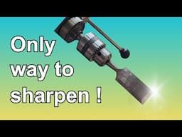 Scary sharp chisels using drill press and an inexpensive jig