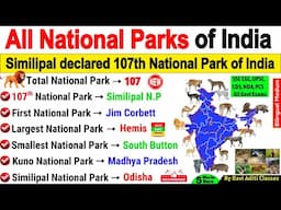 All 107 National Parks of India | Indian Geography Top MCQs | Bharat Ke Rashtriya Udyan Question