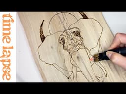 Elephant Pyrography Time Lapse  |  Wood Burning Art Pieces