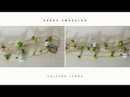 TUTORIAL FACILE COLLANA CON CRISTALLI 💎|| Come fare una collana in lamè e cristalli all'uncinetto