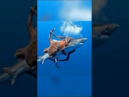 Giant Octopus fights shark! #shorts #viralvideo