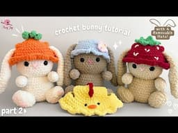 Crochet a Bunny Rabbit with FOUR removable Hats Tutorial (Part 2) - Easter Bunny Amigurumi