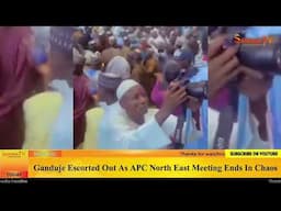 Moment APC Chairman, Ganduje Was Escorted Out As APC North East Meeting Ends In Chaos