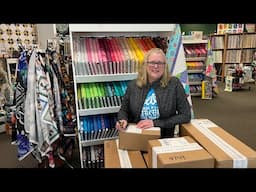 UNBOXING Beautiful NEW Fabric at The Quilted Forest! We keep ordering all the pretty & fun fabrics!