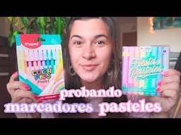 Probando marcadores pasteles mientras charlamos..