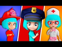 PoliceGirl, FireGirl and Doctor with New Heroes + MORE Lights Kids Song