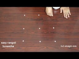 2 Very simple and easy Beginners muggulu🌸Beautiful Lotus kolam🌸Daily rangoli designs with 3 dots