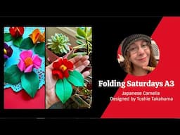 Folding Saturdays A3: Beautiful Japanese Camelia #origamimaniacs #origami #origamitutorial #diy