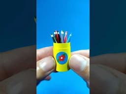 Diy COLORED PENCILS  Miniature school supplies  #miniaturecrafts #short