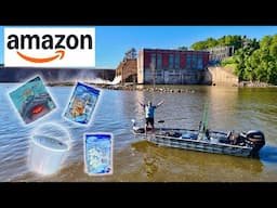 24hrs catfishing using ONLY baits from AMAZON! (Catch Cook Camp)