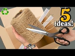 Transforming Cardboard Box & Jute Rope 😍♻️ 5 GENIUS DIY Home Decor & Storage Ideas to Sell!