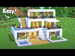 Minecraft: How to Build a Modern House - Tutorial (Easy) #57 - Interior in Description!
