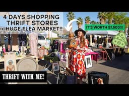 I COULDN’T BELIEVE MY FIRST FIND!!! 4 Days Thrifting At Thrift Stores + Massive Flea Market Haul!