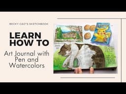 How I Art Journal Using Pen and Watercolors 🎨 Fun Subjects to Sketch