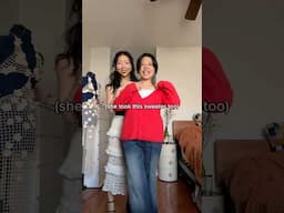 dressing my mom in my clothes!
