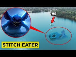 DRONE CATCHES GIANT STITCH EATER AT THE BEACH in REAL LIFE!! (SCARY LILO & STITCH)