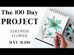 How to Paint BEAUTIFUL Edelweis Flower. Easy painting idea 31/100