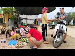 Bong and his mother harvest eggplant and beans to sell at the market to earn extra income.