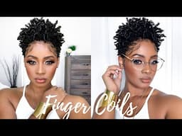 Shiny Defined Moisturized Finger Curls & Coils on Tapered Cut | Short Natural Hair Tutorial