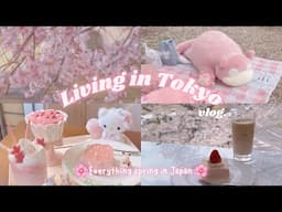 living in Tokyo ♡ aesthetic spring cafe hopping ♡ pretty cherry blossom spots 🌸 Japan vlog.