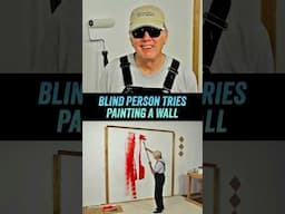 Blind Person Tries Painting A Wall