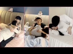 01|Caring boyfriend| Kawaii Couple Sleeping At Night Routine❤️‍🔥🔥