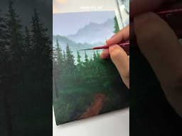Misty forest painting/ acrylic painting for beginners