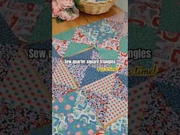 Sewing quarter square triangle blocks, 4 at a time! quick and simple sewing technique #quiltblock