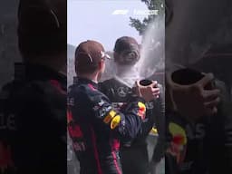 Russell, Max & Kimi Celebrate in Style! 🏆 | Canadian GP Podium Scene
