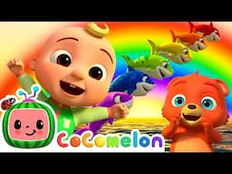Colorful Baby Shark Dance 🦈🌈 | KARAOKE! | JJ'S FANTASY ANIMALS! | Sing Along With Me! | Kids Songs