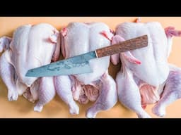 Chicken Butchery With CM Custom Blades First Honesuki Knife: Unboxing and Review