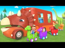 Learn Dinosaur Names with Baby Triceratops Truck | Fun Colors & Cartoon Dinos | Kids Educational
