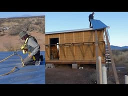 Offgrid Senior Learns Metal Roofing - Panels installed on 16x40 cabin - Part One