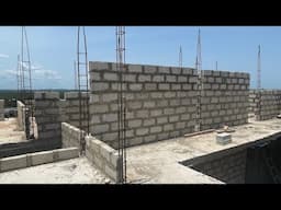 Building In Ghana 🇬🇭 || Elmina Project, Our First Floor Block Laying & Room segment